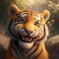 tigre illustrazione ai generato foto