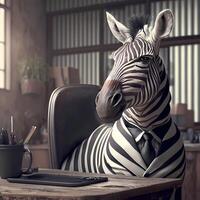 zebra uomo d'affari illustrazione ai generato foto