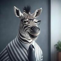 zebra uomo d'affari illustrazione ai generato foto
