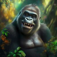 gorilla illustrazione ai generato foto