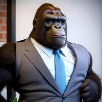 gorilla uomo d'affari illustrazione ai generato foto