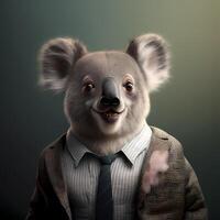 koala uomo d'affari illustrazione ai generato foto