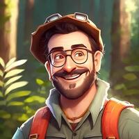 uomo advanture persone personaggio illustrazione ai generato foto