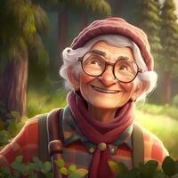 vecchio donna advanture persone personaggio illustrazione ai generato foto