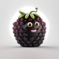 frutta contento personaggio carino ai generato foto