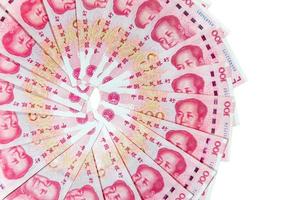 yuan o rmb, Cinese moneta con rosso Busta foto