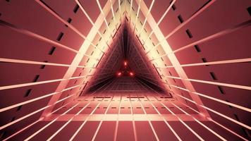 illustrazione 3d tunnel triangolo rosso foto