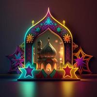 islamico saluti Ramadan kareem carta design sfondo con 3d stile foto