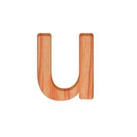 alfabeto piccolo di legno Vintage ▾. minuscolo lettera modello bellissimo 3d isolato su bianca sfondo design consonante u foto