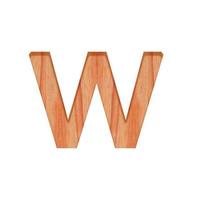 alfabeto piccolo di legno Vintage ▾. minuscolo lettera modello bellissimo 3d isolato su bianca sfondo design consonante w foto