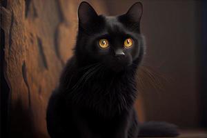 nero gatto apprezzamento giorno agosto 17 ° foto