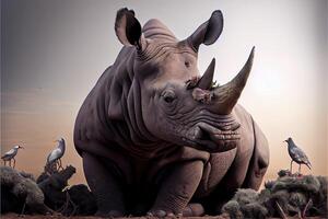 mondo rinoceronte giorno settembre 22 ai generato foto