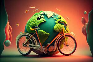 mondo bicicletta giorno 3 giugno ai generato foto