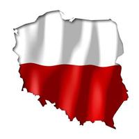 Polonia - nazione bandiera e confine su bianca sfondo foto