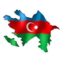 azerbaijan - nazione bandiera e confine su bianca sfondo foto