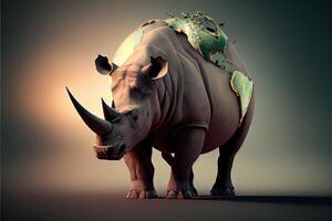 mondo rinoceronte giorno settembre 22 ai generato foto