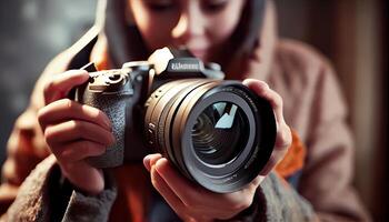 telecamera mondo fotografia giorno, il bellezza di un Immagine ai generato foto