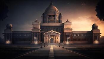 rashtrapati bhawan presidenziale palazzo indiano monumenti illustrazione generativo ai foto