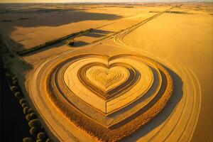 aereo Visualizza di cuore sagomato Ritaglia cerchi - generativo ai. foto