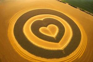 aereo Visualizza di cuore sagomato Ritaglia cerchi - generativo ai. foto