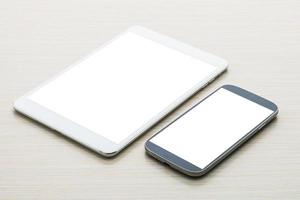 tablet con smart phone foto