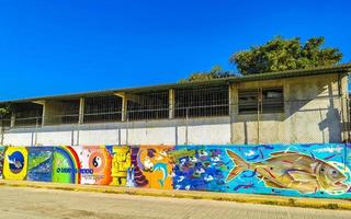 puerto escondido oaxaca Messico 2023 parete con graffiti arte disegni dipinti nel puerto escondido Messico. foto