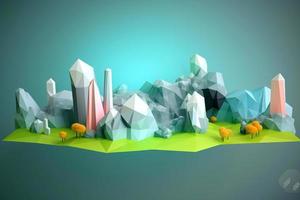 Casa città natale lowpoly 3d ai foto