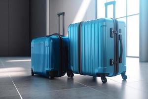 valigia viaggio bagaglio nel aeroporto 3d rendere ai foto