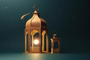 Arabo islamico sfondo Ramadan kareem, eid mubarak ai foto