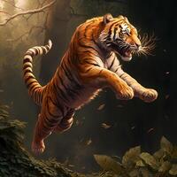 tigre animale illustrazione ai generato foto