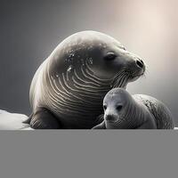 foca illustrazione ai generato foto