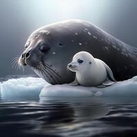 foca illustrazione ai generato foto