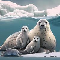 foca illustrazione ai generato foto