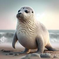 foca illustrazione ai generato foto