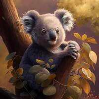 koala illustrazione ai generato foto