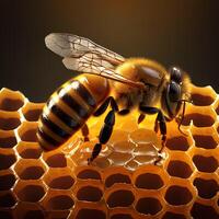 miele ape illustrazione ai generato foto