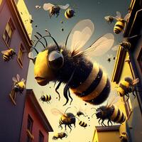 miele ape illustrazione ai generato foto