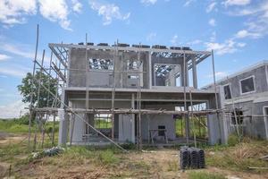 costruzione Residenziale nuovo Casa con prefabbricazione sistema nel progresso a edificio luogo foto