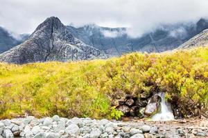 Waterpipe gully su sgurr un fheadain sulla cresta di Cuillin, isola di Skye, Scotland, Regno Unito foto