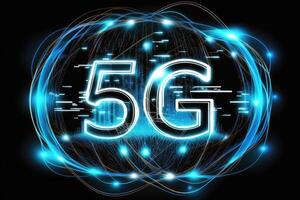 5g tecnologia colorato sfondo. ai generato foto