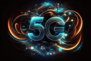 5g tecnologia colorato sfondo. ai generato foto