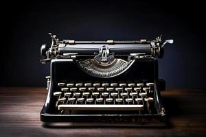 Vintage ▾ macchina da scrivere retrò su sfondo. anni 90 concetti. Vintage ▾ stile filtrato foto. foto