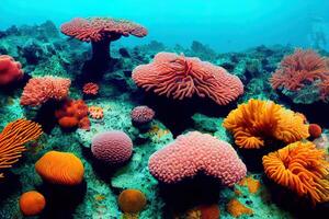 illustrazione di coralli su il fondale marino foto