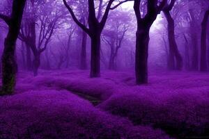 illustrazione di un' buio viola foresta foto