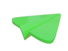 verde carta aereo icona. 3d rendere. foto