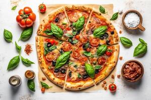 caldo italiano Pizza. illustrazione generativo ai foto