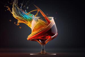 di moda alcolizzato cocktail con colorato ingredienti. generativo ai foto
