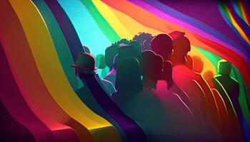 lgbt Comunità orgoglio sfondo illustrazione, arcobaleno bandiera colori. generativo ai foto