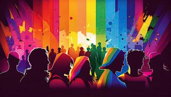 lgbt Comunità orgoglio sfondo illustrazione, arcobaleno bandiera colori. generativo ai foto