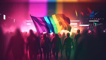 lgbt Comunità orgoglio sfondo illustrazione, arcobaleno bandiera colori. generativo ai foto